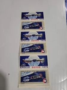 US Apollo Soyuz Space Mission 10c Stamp Plate Strip of 6Scott #1569 - 1570 - Picture 1 of 2