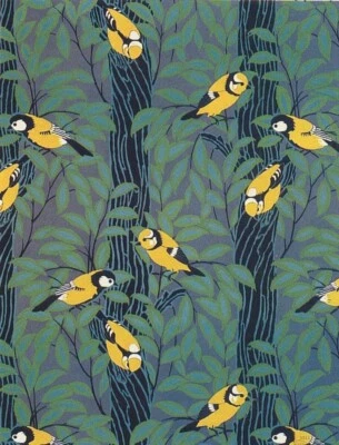 Birds Illustration Art Print – Paul Iribe 1918 – French Deco Pattern with Yellow - Image 1 of 2