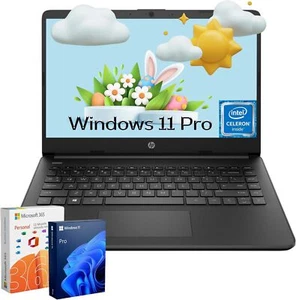 HP 14-dq0761dx 2025 Laptop 14" HD Core N4120 UP TO 16GB RAM-384GB | Black - Picture 1 of 8