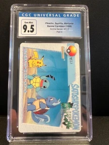 1998 Pikachu, Squirtle, Wartortle Bandai Carddass Vending Series 4 #112 CGC 9.5 - Picture 1 of 2