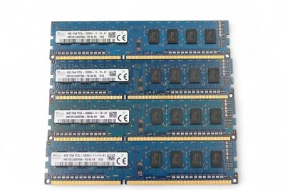 Lot of 4 Hynix 4GB DDR3L Desktop RAM 1600 PC3L-12800 1Rx8 240-Pin HMT451U6BFR8A - Image 1 of 4
