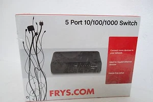 Fry's 5-Port Gigabit Ethernet Switch 1000 Mbps Auto-MDI-X 802.3 FR-5PTGSW NEW - Picture 1 of 6