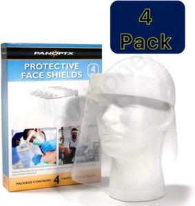 4 Pack Safety Full Face Shield Reusable Washable Protection Cover Face Mask - Picture 1 of 4