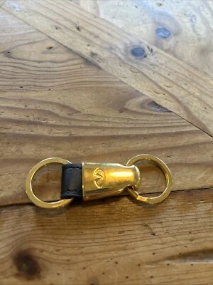 Infiniti Key Chain New Gold Tone With Black Leather - Image 1 of 3