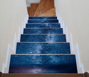 3D Blaue Galaxie C162 Stair Risers Dekoration Fototapete Vinyl Tapete Vera - Picture 1 of 6