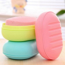 Candy Color Soap Dish Box Case Holder Container Wash Shower Bathroom Accessories