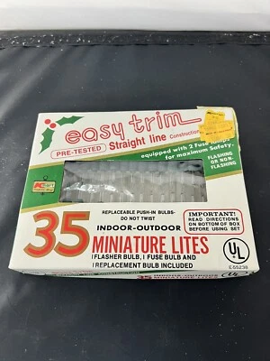 Vintage Easy Trim Old Fashion Look 35 Clear Miniature Christmas Light Set - Image 1 of 4