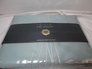 Nueva Hoja Plana Kelly Wearstle SHORELINE Queen 500 Hilos Cuenta ~ Azul Nuevo en Paquete - Imagen 1 de 7