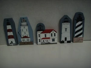 Cats Meow Lot Shelf Sitters Lighthouses Martha's Vineyard Charleston SC Chicago - Picture 1 of 1