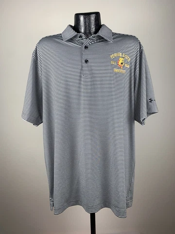 Men’s Under Armour Loose Heat Gear Ferris State Bulldogs Gray Striped Polo 2XL Cover