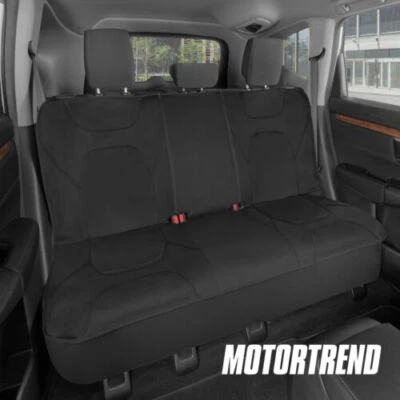 Cubierta de asiento de banco impermeable Motor Trend para automóviles camiones SUV asiento trasero automático negro Foto 1 de 4