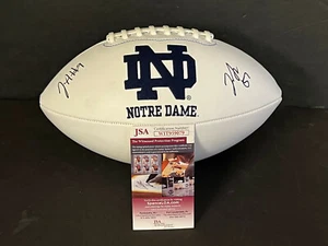 Justin Ademilola Jayson Notre Dame Signed White Logo Football JSA Witness COA - Picture 1 of 1