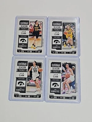 💎 Set Of 4 2024 CAITLIN CLARK Panini Contenders Season Ticket Cards CC1 2 3 & 4 - Image 1 of 4