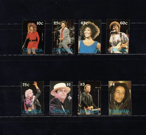 Grenada 1673-80 Elton John Rock Music VF MNH Complete Set A2 Cover