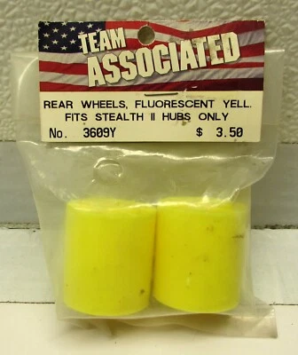 vintage Team Associated 1/12 Rear Wheels ASC3609Y NEW - Image 1 of 2