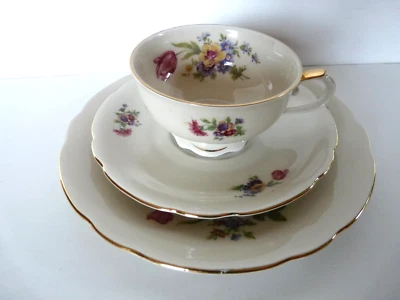 Sammeltasse Bareuther Bavaria  28 30 I Gedeck Goldrand Blumenmuster - Bild 1 von 4