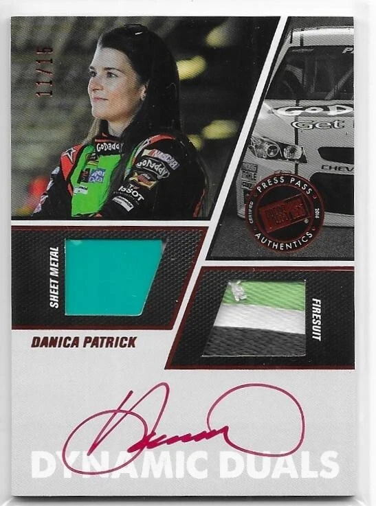 2014 Press Pass Redline Danica Patrick Dynamic Duals Autograph Auto 11/15 - Image 1 of 1