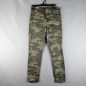 Gap Denim Camo Jeans Womens 4 R Green Camouflage True Skinny Ankle High Rise - Picture 1 of 14