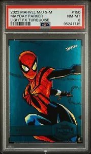 MAYDAY PARKER PSA 8 2022 Marvel Metal Universe Spider-Man Turquoise #150 42/50 - Picture 1 of 2