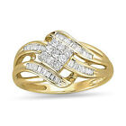 Round Cut Real Natural White Diamond Engagement Ring 1/3Ct 10K Yellow Gold