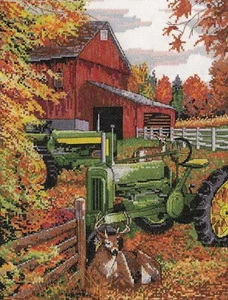 Counted Cross Stitch Kit ~ Design Works Autumn Farm Tractor #DW3239 - Picture 1 of 4