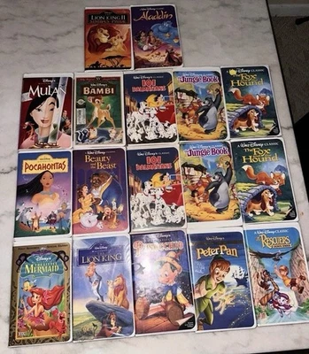 💎Disney Black Diamond VHS Lot (17) Rare Beauty & Beast Clamshell HTF  — 第 1/4 张图片