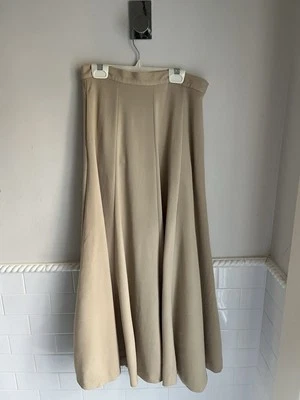 Emporio Armani Beige A Line With Panels  Midi Skirt 100% Wool Sz It 44 Us 8 Or M Foto 1 de 4