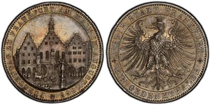 GERMAN ST Frankfurt Am Main. 1863 AR Thaler. PCGS MS64 Dav.-654; J-52 - Picture 1 of 1