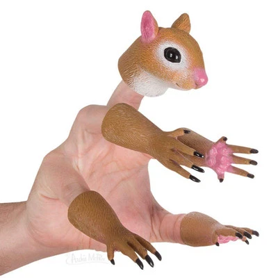 Multi Colored Squirrel Finger Puppet Set of 5 Soft Vinyl Puppets for Fun Play - Image 1 of 3