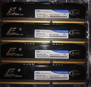 32GB DDR 3 1600 (4x 8GB) Team Elite TPKD38G1600HC11BK Desktop DIMMs - Picture 1 of 6