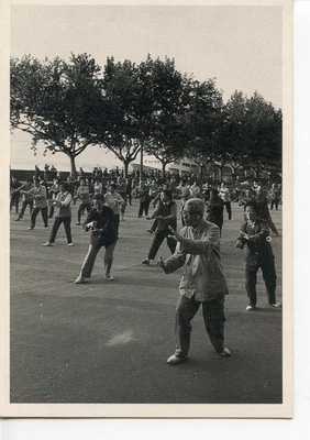 PHOTO PASCALE BERTHIER WOMEN & MEN PRACTICING MARTIAL ARTS CHINA ? POSTCARD - Image 1 of 2