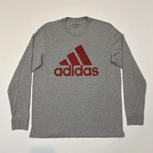 Adidas Amplifier T-Shirt Herren Größe L grau langarm rot Logo klassisch - Bild 1 von 11