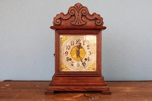 Antiguo Reloj de Mesa de Madera Ansonia Z-0625 Hecho en América Altura 40cm - Imagen 1 de 8