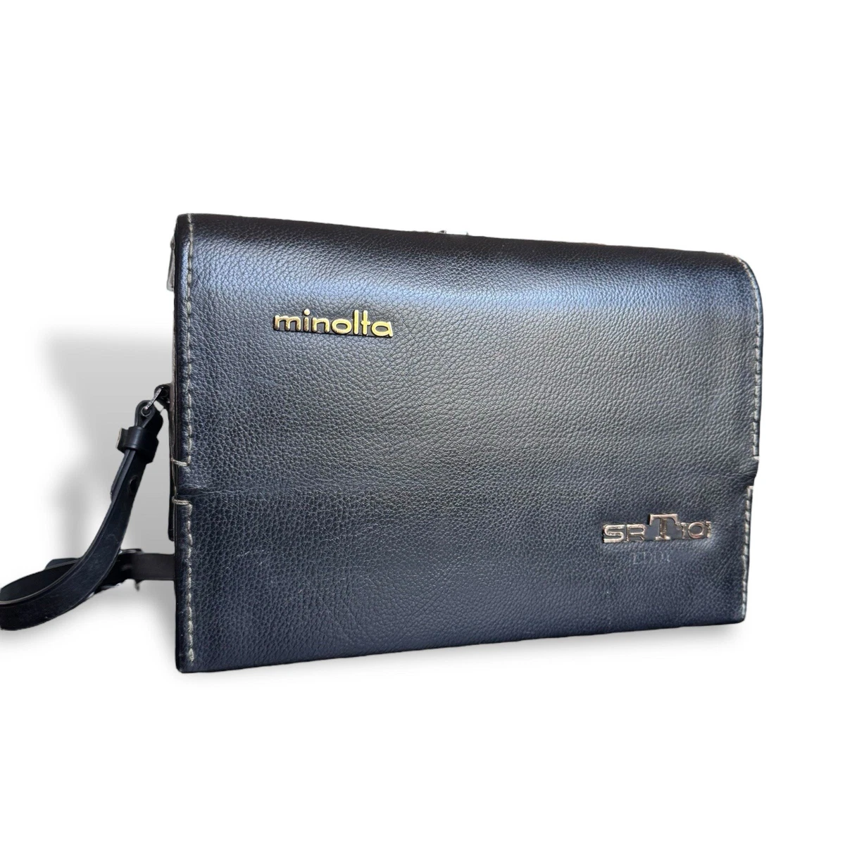 BolinUS Genuine Leather Half Case For Minolta SRT 101 Film Camera With Hand Strap - Black