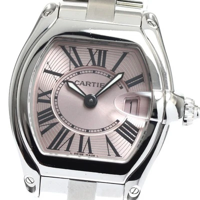 Reloj de cuarzo para dama Cartier Roadster SM W62017V3 fecha esfera rosa_906816 Foto 1 de 4
