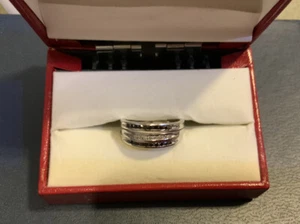 0.50 Carat Sterling Silver Black  & White Diamond Stackable 3 Pcs Band Ring. J57 - Picture 1 of 4