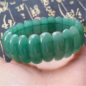 100% Natürlicher Aventurin JADE Grün Armreif Armband 20 Körner - Bild 1 von 4