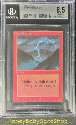 MTG Limited Edition Alpha 1993 Lightning Bolt BGS 8.5Q++ (Baby Quad++) NM/MT+ - Image 1 of 4