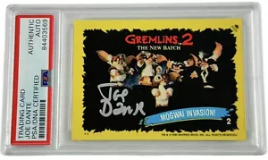 Tarjeta comercial firmada por Joe Dante Topps 1990 Gremlins Director encapsulado PSA ADN - Imagen 1 de 2