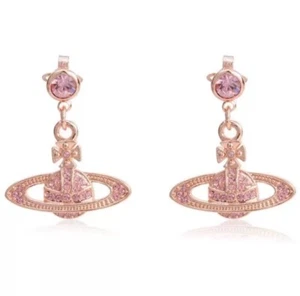 Vivienne Westwood Rose Gold Mini Pierce Bas Relief  Orb Earrings With Gift Box  - Picture 1 of 2
