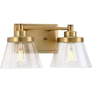 Progress Lighting Hinton 15.5 in. 2-Light Seeded Glass Farmhouse Vanity Light - Picture 1 of 10