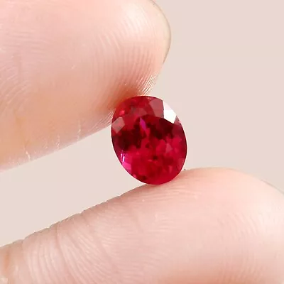 Wonderfull Natural Flawless Red Mozambique Ruby Loose Oval Gemstone Cut 7x5 MM - Image 1 of 3