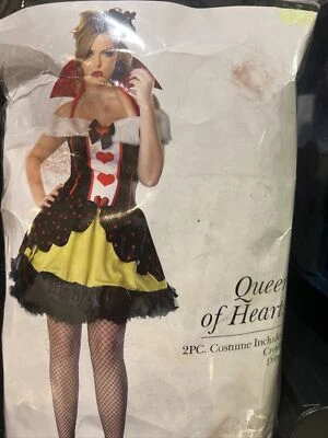 Queen Of Hearts Sexy Plus Size . Faux Fur Trimmed Halter Dress 1x-2x - Image 1 of 3