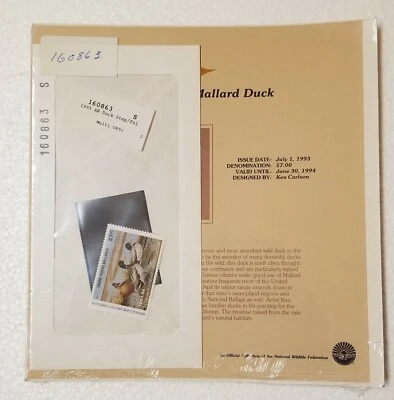 F1817 AR 1993 MALLARD-KEN CARLSON STAMP in sealed NWF page  - Image 1 of 3