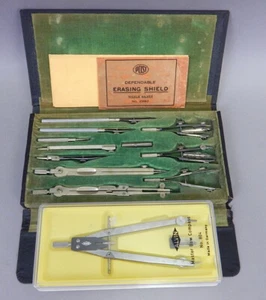 Vtg Favor Germany Drafting Drawing Instrument Alvin Master Bow Compass Kit Set - Picture 1 of 4