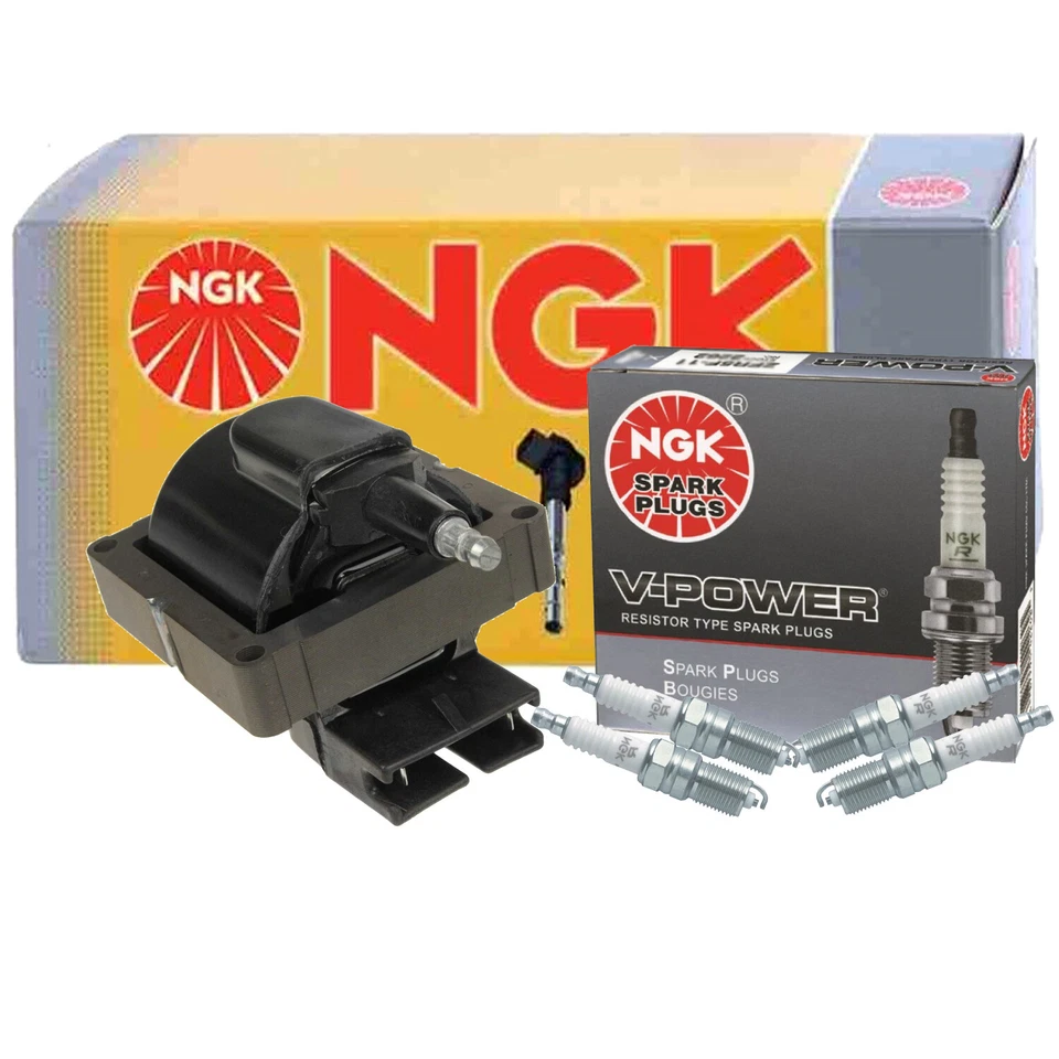 Катушки зажигания NGK HEI и комплект из 4 свечей зажигания V-Power для Ford Mercury Merkur - Изображение 1 из 1