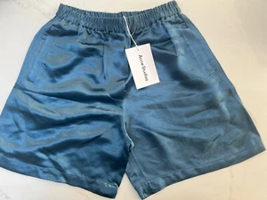 ACNE STUDIOS Dusty Blue Fluid Satin Shorts EU38 UK10 RRP £260 - Free Post - Picture 1 of 5
