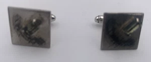 Vintage 50s era silver tone rectangular rhinestone cufflinks - Picture 1 of 3