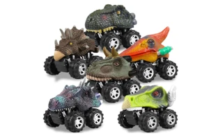 Dinosaur Pull Back Cars Dino Vehicles Car Toys T Rex Dinosaurs Games Kids Gift - Picture 1 of 8