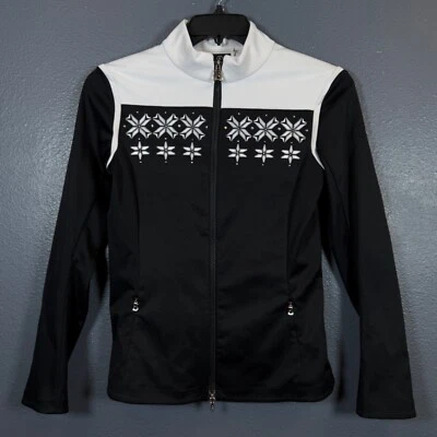 Bogner 36(S) Mujer’s Negro/Blanco Chaqueta Olímpica Sudadera con Copos de Nieve Foto 1 de 4